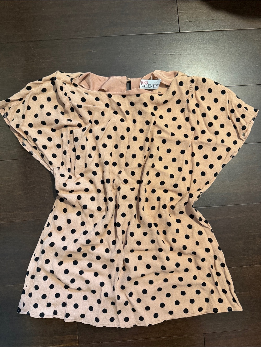 RED Valentino Blush Pink Polka Dot Top